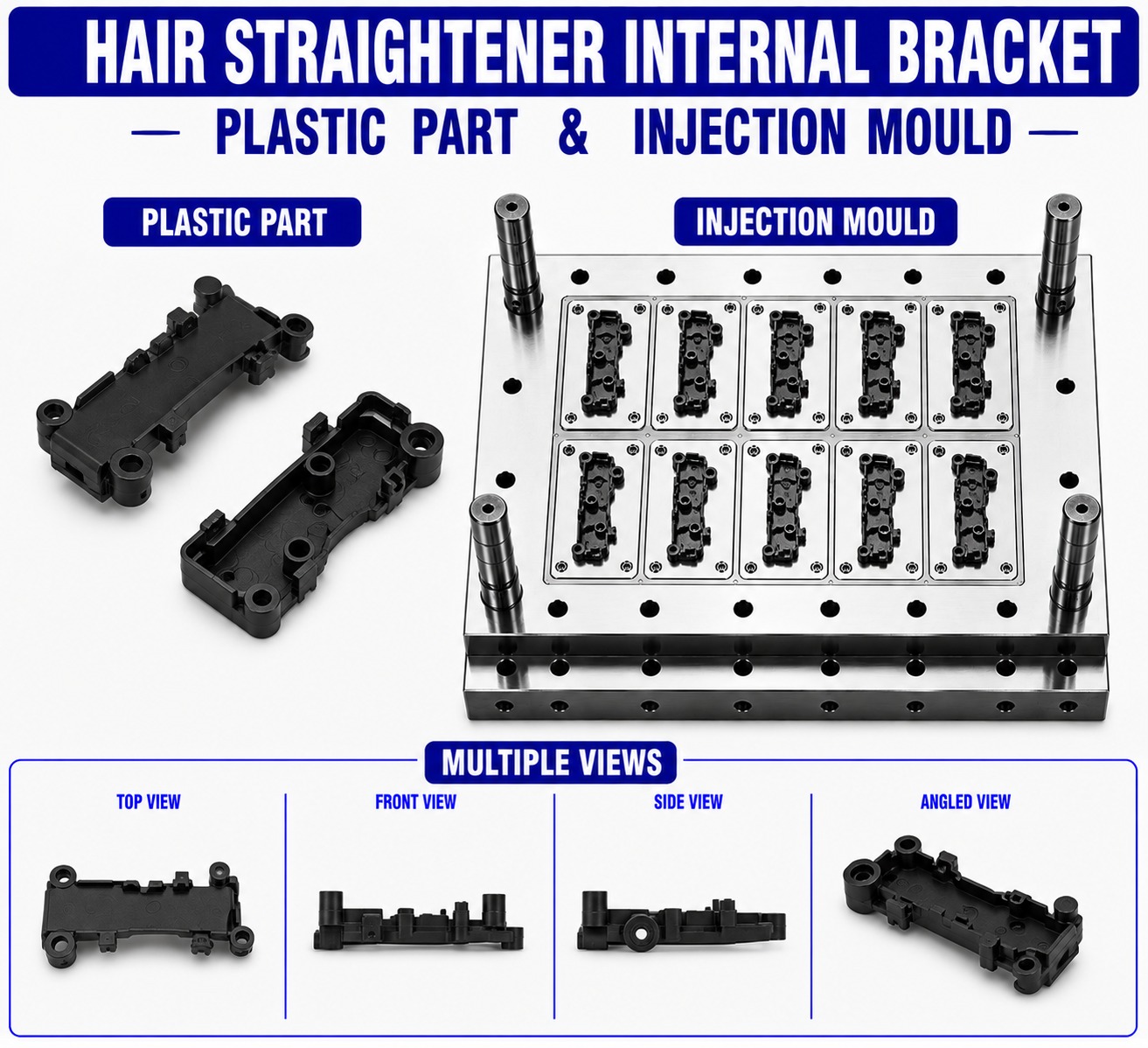 Hair Straightener Plastic Internal Bracket Mould and Moulding Service